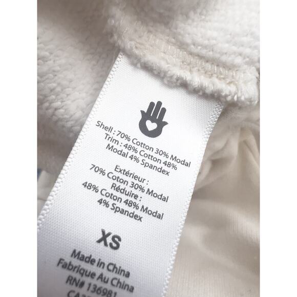 Spiritual Gangster Distressed Joggers Sweatpants Cream Ivory XS Lounge Casual - Picture 7 of 8